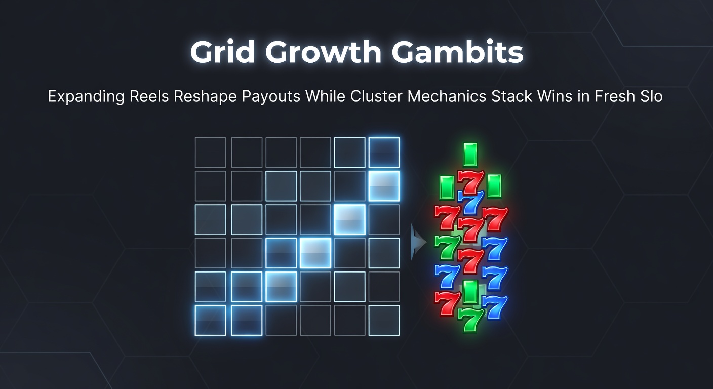 Close-up of a slot game interface displaying massive cluster wins on an expanded 8x8 grid with exploding symbols and rising multipliers