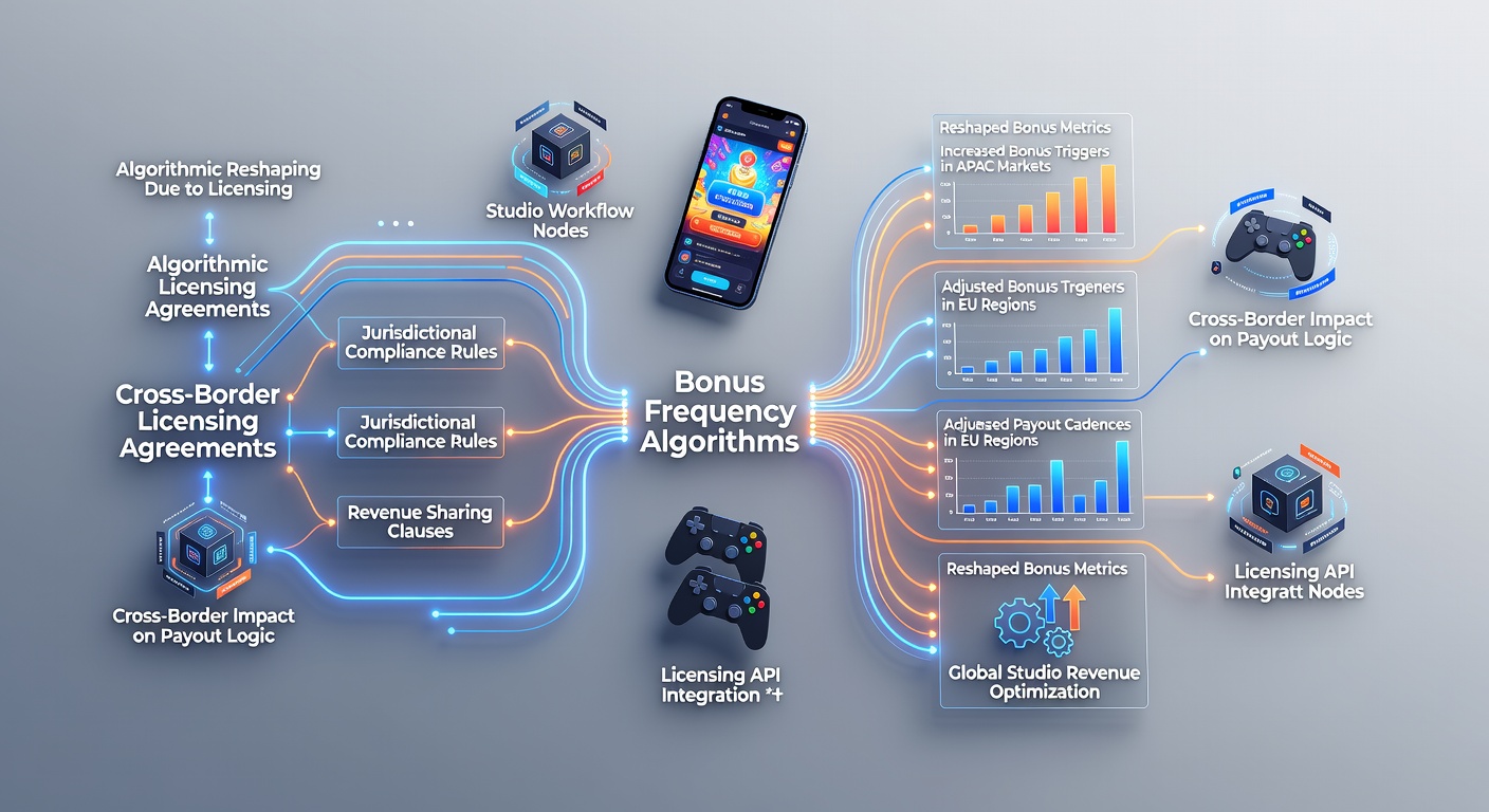 Mobile gaming studios reviewing licensing documents that influence bonus trigger rates and algorithm parameters