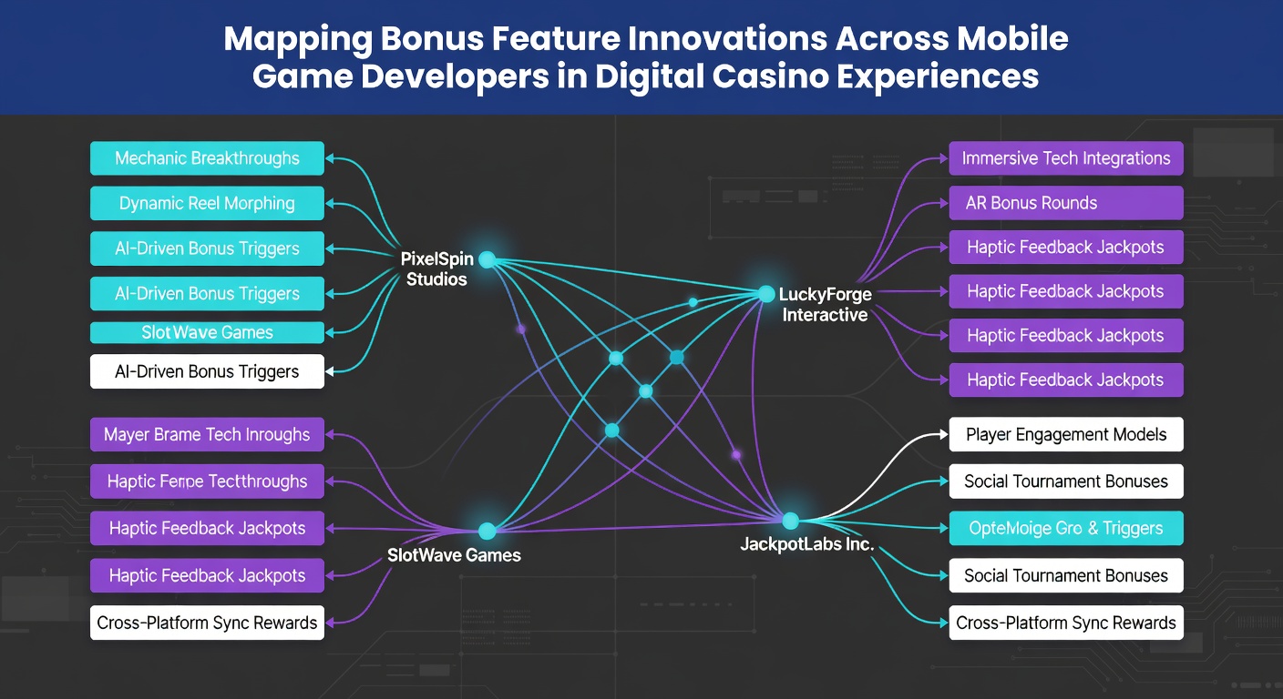 Comparison chart of bonus innovations across leading mobile game providers