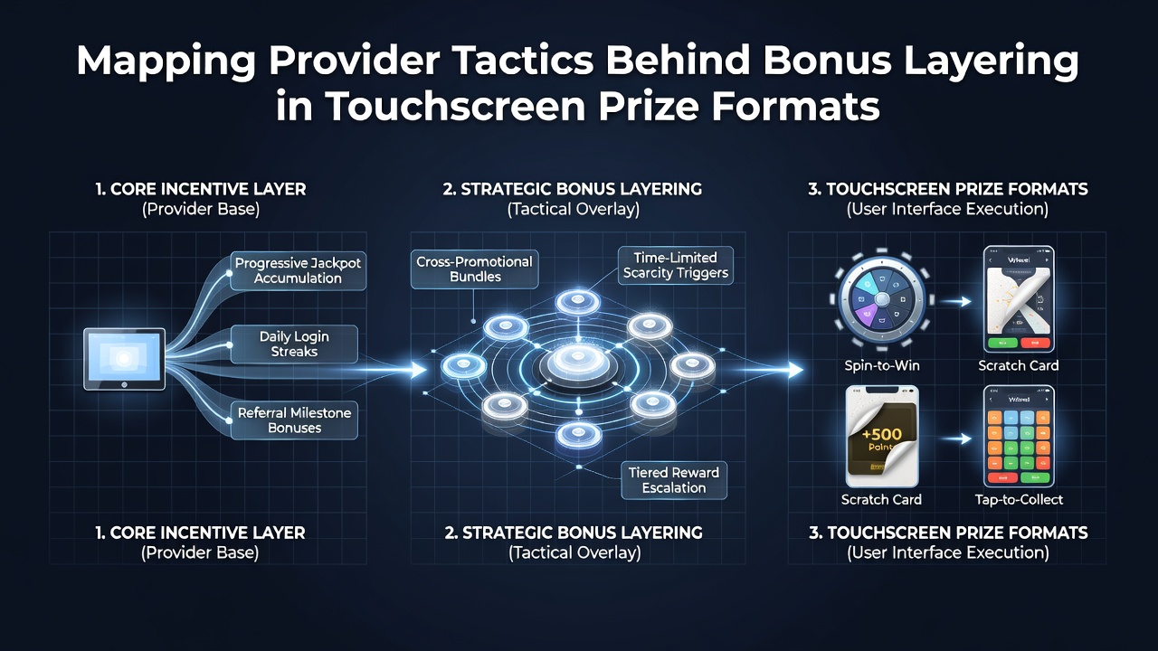 Diagram illustrating multiple bonus layers in a mobile slot interface with free spins and multipliers highlighted