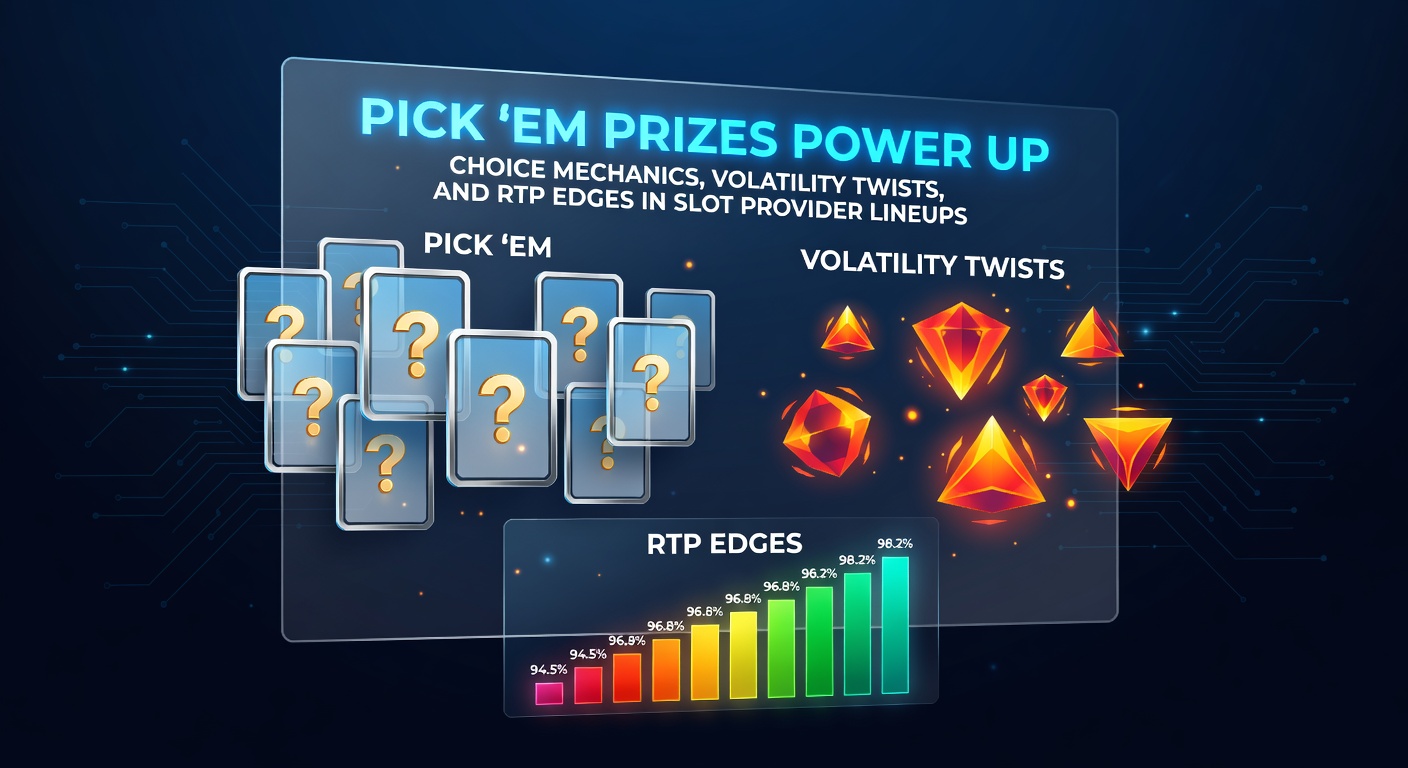 Vibrant slot screen displaying a pick 'em bonus round with glowing prize options and player selection mechanics
