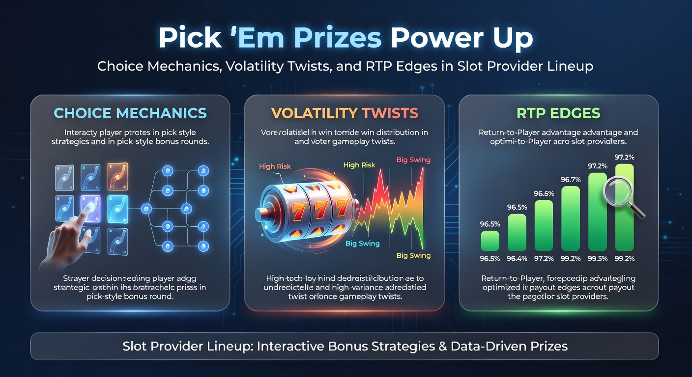 Close-up of a high-volatility pick 'em interface with exploding prizes, multipliers, and volatility meter indicators