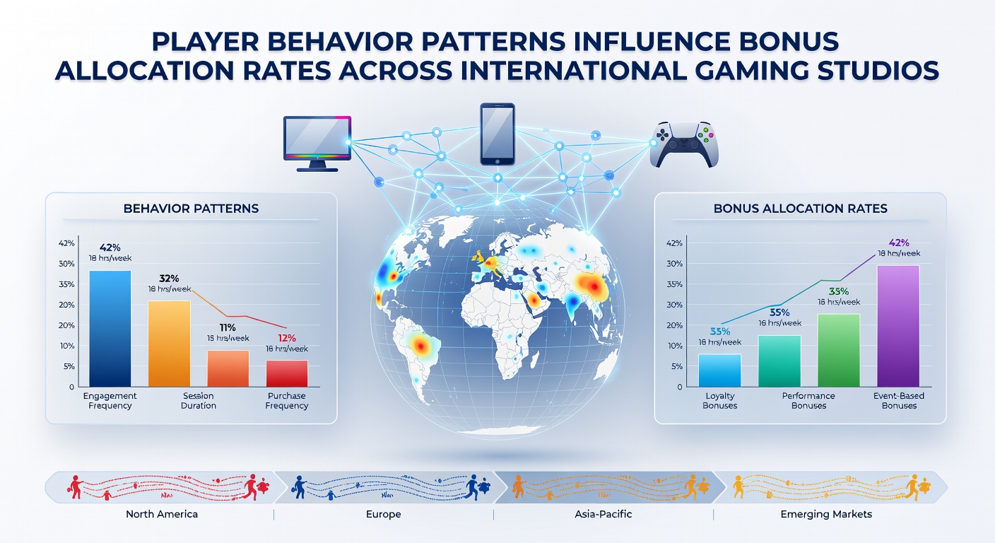 Global map highlighting regional differences in bonus allocation strategies linked to player behavior data