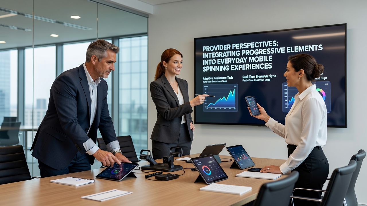 Developers analyzing mobile slot data dashboards showing progressive element performance metrics