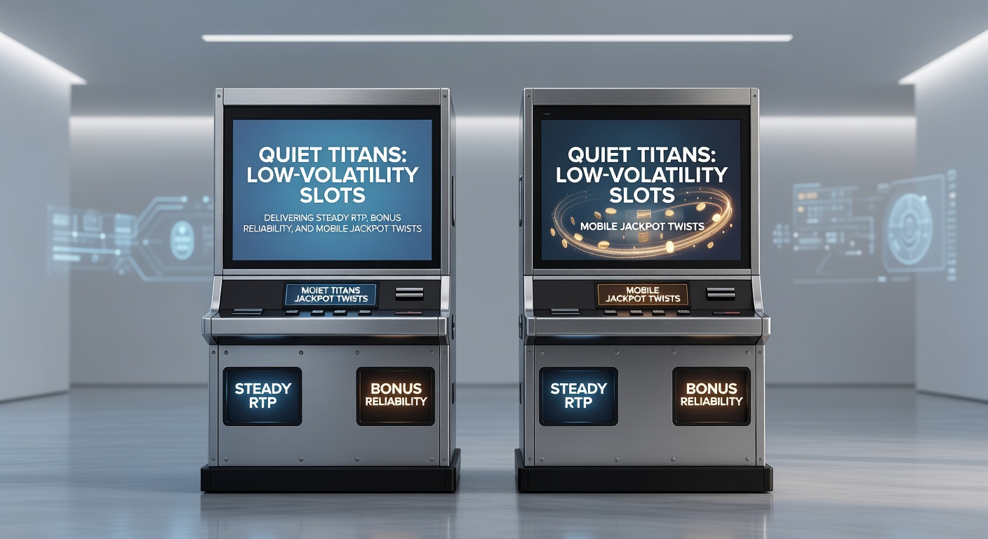 Vibrant low-volatility slot reels spinning steadily on a mobile screen, highlighting bonus symbols and jackpot meters