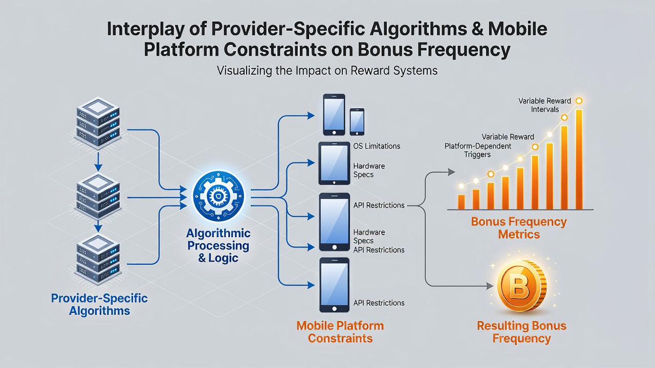 Chart illustrating bonus frequency variations across different mobile platforms and providers