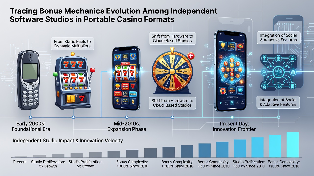 Portable casino formats showing advanced bonus mechanics from indie studios